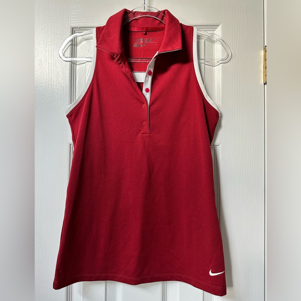Nike Red Sleeveless Golf Top